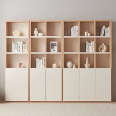 가구소점 테오 5단 600 800 1200 문있는 수납 책장, 네추럴크림