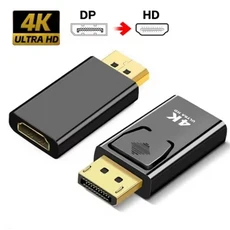 4K DisplayPort-HDMI 호환 어댑터 DP 남성-여성 HDMI 변환기 PC HDTV 노트북 용 1080P 비디오, 01 Black