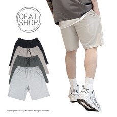 OFAT SHOP 彈力素面棉短褲 寬鬆休閒款