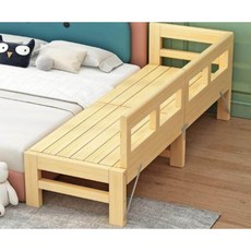 사이드 원목 보조 침대 연장 확장 접이식 베드 프레임, DIY- 양면 난간