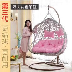 라탄 그네의자 쿠션 카페의자 그네의자쿠션 흔들 사계절, 더블그레이매직리프바인, 3박스