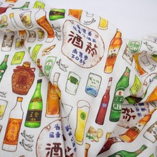 布哥哥商店 台灣好酒圖案印花布, 1個, 雙層紗布,尺