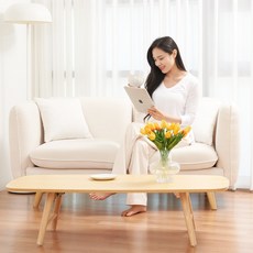 로커스 거실 테이블 소파 좌식 탁자 식탁 접이식 원목 테이블, 화이트