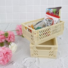 GE가은스토어 접이식 수납 정리함 아이보리 폴딩바스켓 접이식장바구니 캠핑폴딩박스