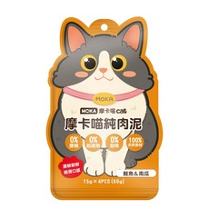 MOKA 摩卡喵 鮭魚佐南瓜 純肉泥, 60g, 1個, EMK-C110 鮭魚佐南瓜