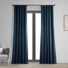 HPD Half Price Drapes 코튼 트루 암막 커튼 213.4cm(84인치) 길이 단색 단열 창문 처리 커튼 127 x 213cm(50 x 84인치) (패널 1개)
