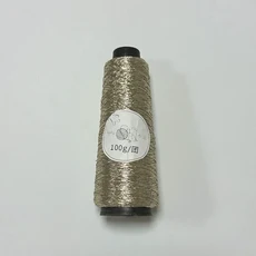 100g/롤 여러 가지 빛깔의 파인 골드 실버 원사 Dia.0.8mm DIY 메탈릭 코어 방적 크로 셰 뜨개질 액세서리, 02 Champagne