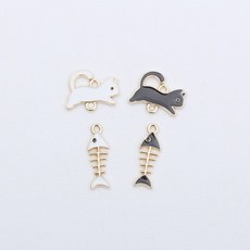 메탈 생선 고양이 팬던트 참장식, 02. 검은고양이, 1개, 02. 검은고양이