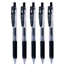 사라사 클립 볼펜 0.5mm, 블랙, 5개