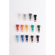 [5개] 5호 플라스틱 비슬론 컬러 지퍼머리 슬라이더, 화이트, 5개