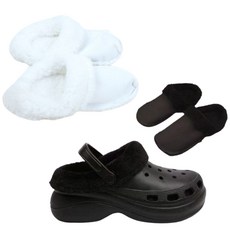 쿼프 호환 탈부착 내피 기모 방한 겨울 털 슬리퍼 안감, 1세트, 화이트 275mm-280mm