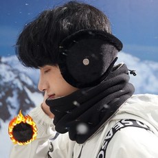 방한 귀마개 겨울 털귀마개 귀보호대 청음기능 낚시방한대 보온귀마개 골프귀마개, 그레이, 1개