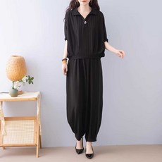 중년여성 투피스 여성복 엄마 바지 봄 중장년 항아리 바지세트