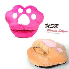 곰발바닥 USB 보온 온열 발난로 실내화 온열마우스패드, 브라운
