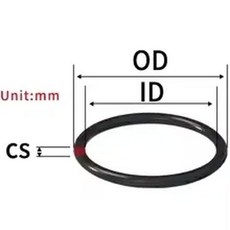 CS2 65 8MM 두께 180 하드웨어 가스켓 OD12 니트릴 와셔 플랫 블랙 고무, sketch map, OD50.3xCS2.65 10pcs