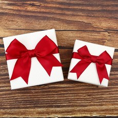 주얼리 케이스 리본상자(화이트+레드)스몰해피