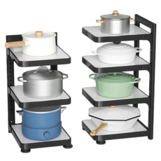 가남 다용도 프라이팬 정리대 높이조절 냄비 후라이팬 정리대, 1개, 흰색, 3단