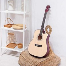 38인치 어쿠스틱 통기타 핑크 입문용 초보 클래식 악기 몽땅, 38인치-잉크블루(단판), 1개