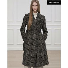 더레노마 더레노마 (온라인 )카라 체크 울 롱코트-O7G4RWCT100