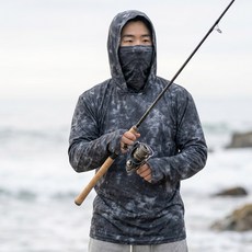 66inch 여름 낚시복 자외선 차단 후드 긴팔티