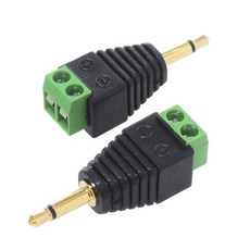 KAUMO 3.5mm 2극 모노럴 미니 플러그 나사 고정 DIY 단자 금 (2개)