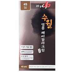 수월 명품 헤어칼라 크림 염색약, 4S 갈색, 1개