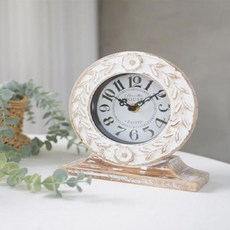 빈티지 우드 원형 탁상시계 (저소음), 단품