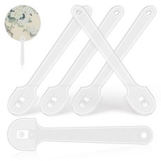 DOITOOL 50피스 투명하고 두꺼운 DIY 핸드 팬 핸들 플라스틱 팬 스틱 공예용 편안한 인체 공학적 디자인 결혼식 및 야외 행사를 위한