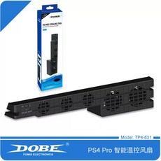 DOBE PS4 Pro 智能溫控風扇, 1個, 黑色(不挑盒況), 黑色