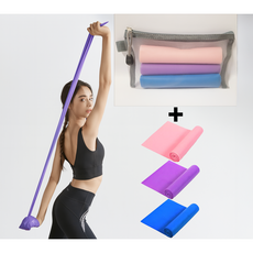 마티나포레 필라테스 요가 라텍스 밴드 3종 세트, 3개, 핑크,퍼플,블루