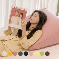 플랫화이트 솜중량 UP 목까지 받쳐주는 방수 빵빵한 삼각등받이 쿠션, 핑크