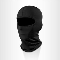 新品 夏季冰絲頭套帽子男防紫外線騎行防曬防風摩托車黑色全臉頭盔面罩 副廠商品, 經典黑, 1個