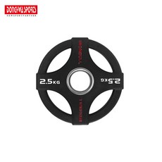 [동화스포츠 공식 제품] 아이언불 중량 원판 4홀 블랙 2.5kg ~ 20kg (낱개 판매), 1개