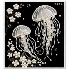 [하루리움] DIY 보석 진주 드릴 페인팅 키트 홈데코 인테리어 장식 세트, ZZH013, 1개, 30*40cm