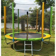 대형 트램폴린 트램펄린 6각 방방이 실내 실외 점핑, 2.44m 안전망+사다리 / 컬러 강화형