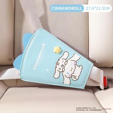 안전벨트 클립 패브릭 소재 차량용품 고정 라떼 캐릭터, 시나모롤 [목+배 보호] D, 1개