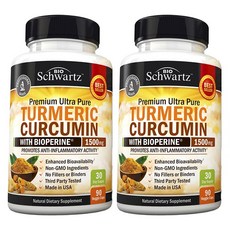 Bio Schwartz 薑黃素素食膠囊 1500mg, 90顆, 2罐