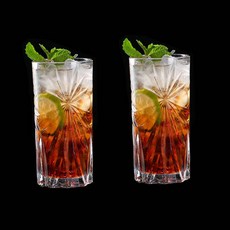 유리잔 유리컵 홈카페 양주 아메리카노 맥주잔 아이스 위스키 커피잔, 2pcs, 320ml