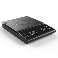 USB充電手沖咖啡電子秤 0.1g高精度 附贈防滑矽膠墊 拉絲不鏽鋼秤面, 充電款-3KG 彩盒（送电池）