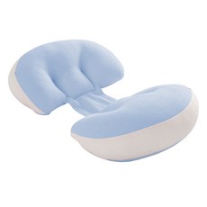 孕婦托腹枕 護腰枕, 孕婦枕天絲透氣款藍色+輔助枕