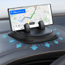 핏코드 차량용 360도회전 핸드폰거치대 대쉬보드형, 블랙, 1개