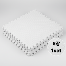 웨일스포츠 층간소음 헬스 요가 토탈 홈짐 매트, 6개, 화이트