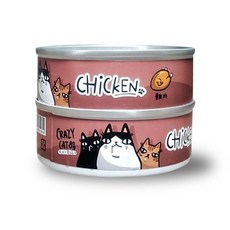Crazy Cat 主食罐 雞肉/鮪魚/鮭魚口味 24入整箱, 1個, 純雞肉80g一箱24罐