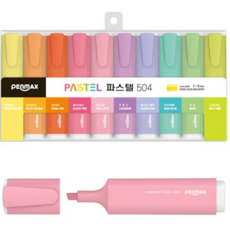펜맥스 사각 파스텔 504 형광펜 세트, 10가지색상, 4세트
