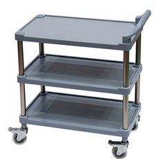 원스토몰 국산 부드러운 무소음 서빙카트 식당카트 중형 2단 3단 한손 양손, 1개, 회색 3단 중형 한손 크롬투명브레이크바퀴