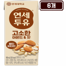 PB 연세두유 고소한 아몬드 잣 190ml, 6개