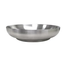 新錸家居加深盤防燙雙層304不鏽鋼盤子 中空隔熱加厚防摔兒童餐具 露營野餐沙拉牛排菜餐盤防溢備料, 不鏽鋼色, 1套, 20cm