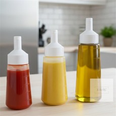 원터치 오픈형 뚜껑 소스병 중형 360ml 주방정리 [AJQ476], 1개, 화이트