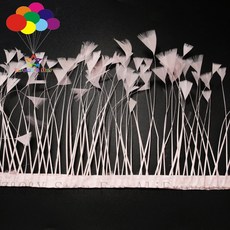 천연 찢어진 납작한 머리 칠면조 깃털 분홍색 염색 천 가장자리 DIY 공예 보석 10-15cm (4-6 인치), 01 2 meters, 1개