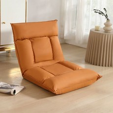 접이식소파베드 1인용 원룸 쇼파베드 폴딩 소파베드, 워시프리 마이크로화이버 가죽 오렌지